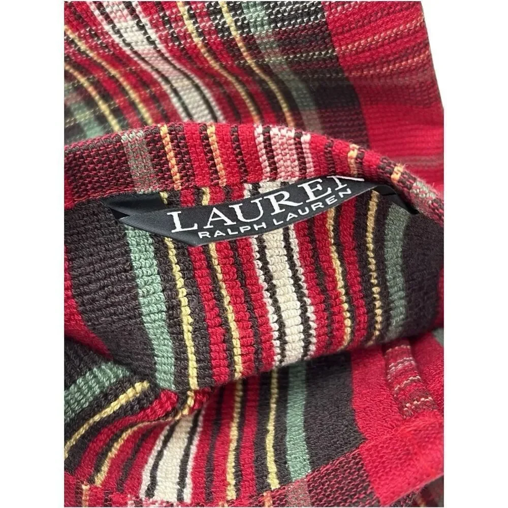 Ralph Lauren Red Plaid Cotton Dish Towels Set of 2 Christmas Kitchen Decor NWT